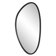 Decorative Wall Mirror- Matte Black Organic Pebble Frame- 21x36