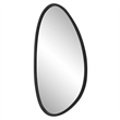Decorative Wall Mirror- Matte Black Organic Pebble Frame- 21x36