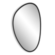 Decorative Wall Mirror- Matte Black Organic Pebble Frame- 21x36