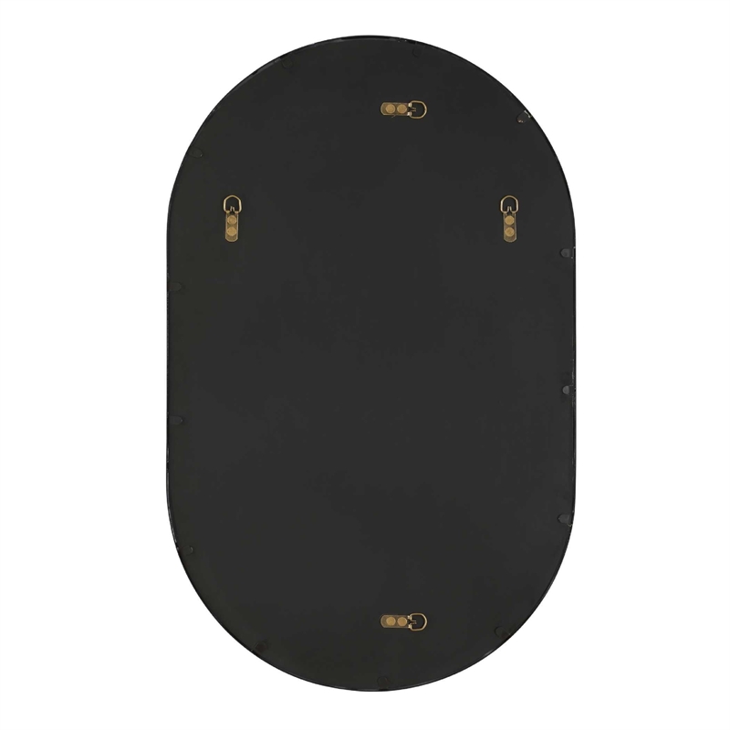 Decorative Wall Mirror- Satin Black Iron- 22x35 Oval Frame
