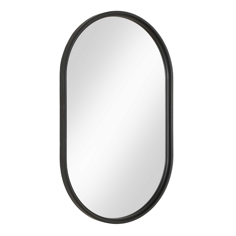 Decorative Wall Mirror- Satin Black Iron- 22x35 Oval Frame