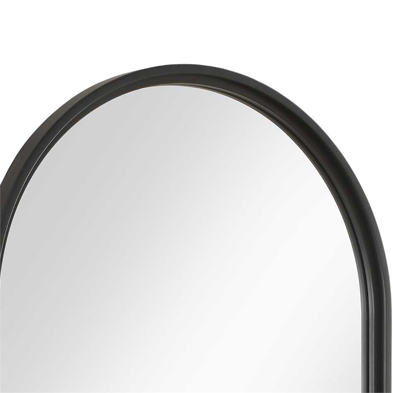 Decorative Wall Mirror- Satin Black Iron- 22x35 Oval Frame