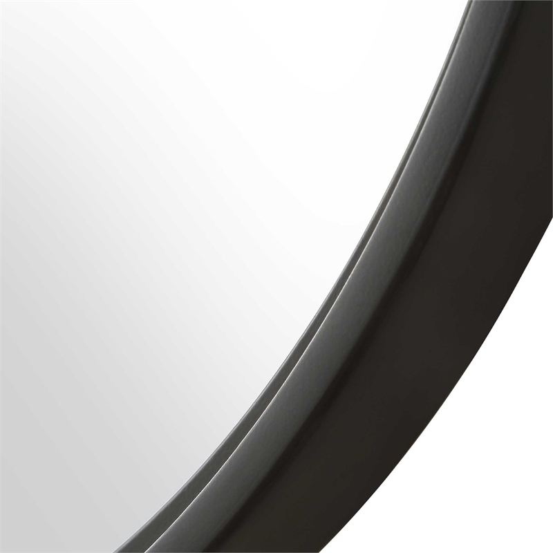 Decorative Wall Mirror- Satin Black Iron- 22x35 Oval Frame