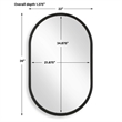 Decorative Wall Mirror- Satin Black Iron- 22x35 Oval Frame