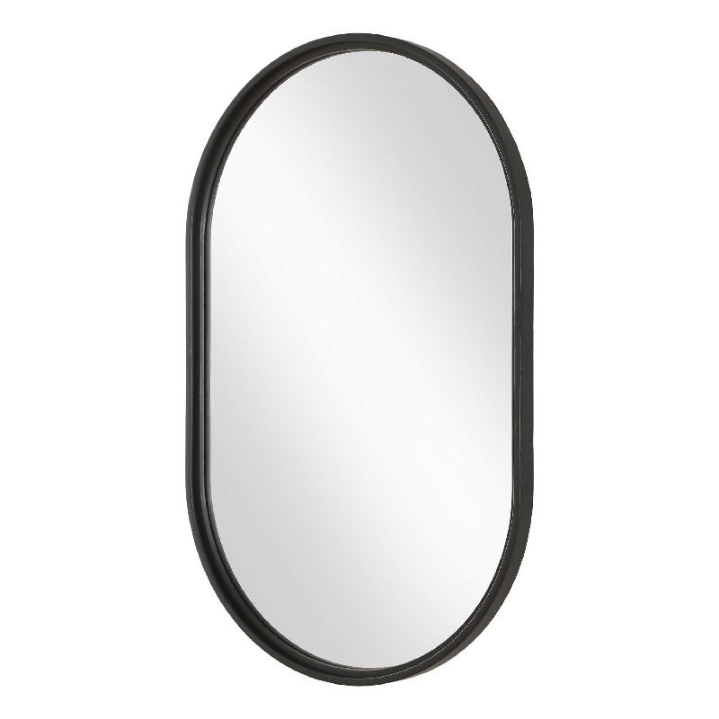 Decorative Wall Mirror- Satin Black Iron- 22x35 Oval Frame