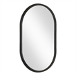 Decorative Wall Mirror- Satin Black Iron- 22x35 Oval Frame