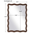 Decorative Wall Mirror- Organic Scalloped Edges- Antique Bronze- Gold-23x33