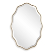 Decorative Wall Mirror- Gold Wavy Leaf- Beveled Glass- 22x32