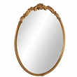 Accent Wall Mirror- Scrollwork- Antique Gold- Gray Glaze- Round 28 Inch