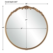 Accent Wall Mirror- Scrollwork- Antique Gold- Gray Glaze- Round 28 Inch