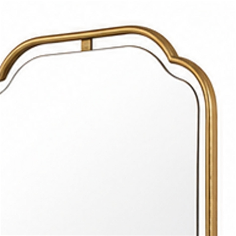 Floating Rectangular Mirror- Concave Corners- Antique Gold Leaf 22x35