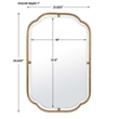 Floating Rectangular Mirror- Concave Corners- Antique Gold Leaf 22x35