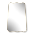 Accent Wall Mirror- Wavy Top and Bottom- Tapered Sides- Warm Gold 24x36