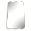 Accent Wall Mirror- Wavy Top and Bottom- Tapered Sides- Warm Gold 24x36