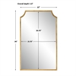 Kona Accent Wall Mirror- Scalloped Corners- Gold Leaf Finish 22x36