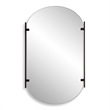 Accent Mirror- Frameless Oval- Metal Stripes- Satin Black 23x38