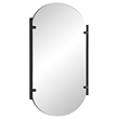 Accent Mirror- Frameless Oval- Metal Stripes- Satin Black 23x38