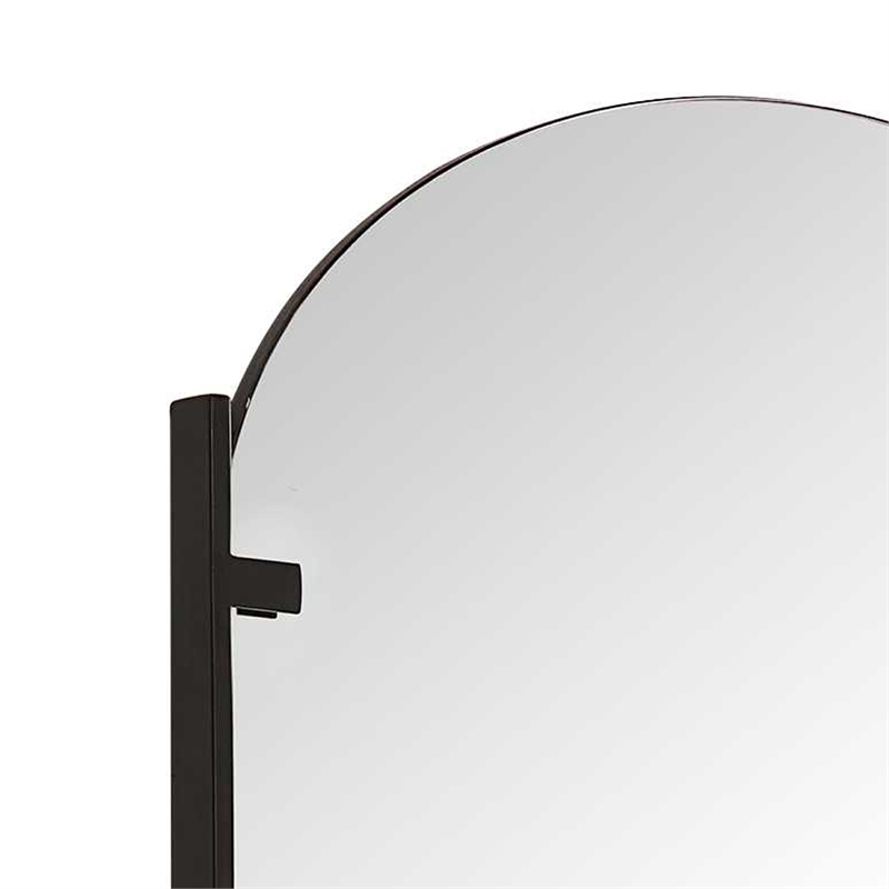 Accent Mirror- Frameless Oval- Metal Stripes- Satin Black 23x38