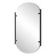Accent Mirror- Frameless Oval- Metal Stripes- Satin Black 23x38