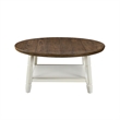 Ethy 3pc Round Coffee Table & End Table Set- Lower Shelf- Brown & White