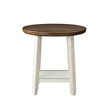 Ethy 3pc Round Coffee Table & End Table Set- Lower Shelf- Brown & White