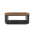 Dany 3pc Coffee Table & End Table- Lower Shelf- Brown Top & Black Base