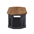 Dany 3pc Coffee Table & End Table- Lower Shelf- Brown Top & Black Base