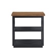 Dany 3pc Coffee Table & End Table- Lower Shelf- Brown Top & Black Base
