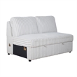 Bela 3pc Sectional Sleeper Sofa Set with Chaise- Mist Gray Corduroy- USB