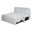 Bela 3pc Sectional Sleeper Sofa Set with Chaise- Mist Gray Corduroy- USB