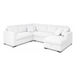 Bela 3pc Sectional Sleeper Sofa Set with Chaise- Mist Gray Corduroy- USB