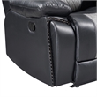 Asher Lovseat w Dual Manual Recliners- Console- Cupholders- Black and Gray