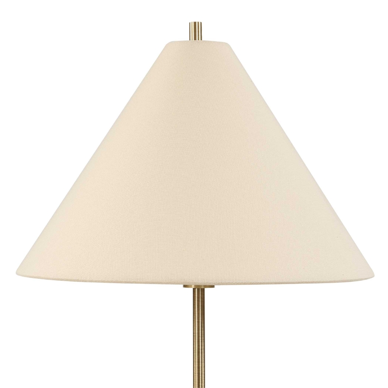 Table Lamp Set of 2- Plated Antique Brass- Off White Linen Shades