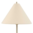 Table Lamp Set of 2- Plated Antique Brass- Off White Linen Shades