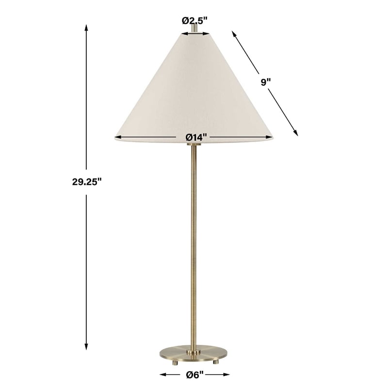 Table Lamp Set of 2- Plated Antique Brass- Off White Linen Shades
