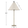 Table Lamp Set of 2- Plated Antique Brass- Off White Linen Shades