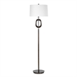 Floor Lamp- Off White Linen Shade- Oil-Rubbed Bronze- Modern 63 Inch