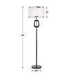 Floor Lamp- Off White Linen Shade- Oil-Rubbed Bronze- Modern 63 Inch