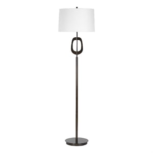 Floor Lamp- Off White Linen Shade- Oil-Rubbed Bronze- Modern 63 Inch