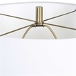 Floor Lamp- Linen Shade- Marble Base- White and Antique Brass 63 Inch