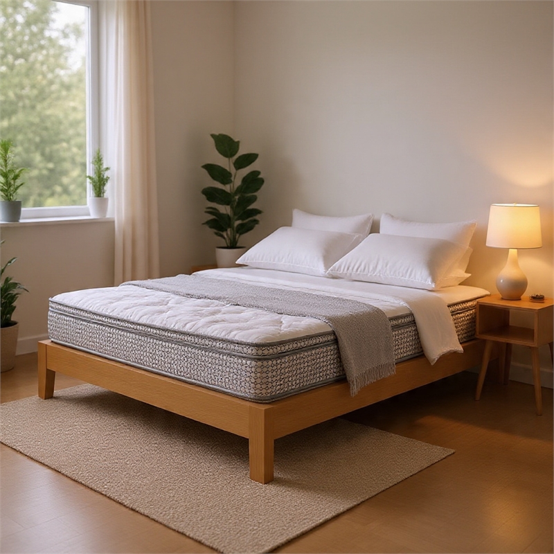 Dolly Euro Top Full Mattress- Smartfoam Fill- Bonnel Springs- White 9 Inch