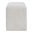 Accent Stool- Channel Tufted- Off White Polyester Upholstered- 24 Inch