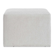 Accent Stool- Channel Tufted- Off White Polyester Upholstered- 24 Inch