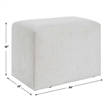 Accent Stool- Channel Tufted- Off White Polyester Upholstered- 24 Inch