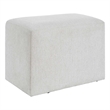 Accent Stool- Channel Tufted- Off White Polyester Upholstered- 24 Inch