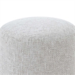 Accent Stool- Foam Fill Off White Polyester- Brushed Brass Iron 18 Inch