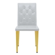 Reeva Dining Chairs with Gold Metal Legs- Set of 4- Gray Faux Leather