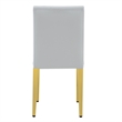 Reeva Dining Chairs with Gold Metal Legs- Set of 4- Gray Faux Leather