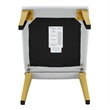 Reeva Dining Chairs with Gold Metal Legs- Set of 4- Gray Faux Leather