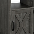 Layla Nightstand- Charging Station- Shelf- and Cabinet- Dark Gray Wood